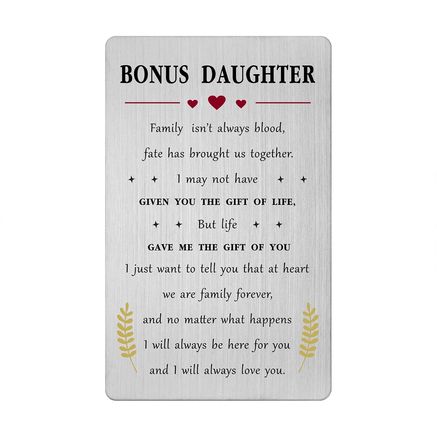 Valentines Day Card For Bonus Daughter Stepdaughter Unbiological Adopted Step Daughter Birthday Graduation Easter Gift