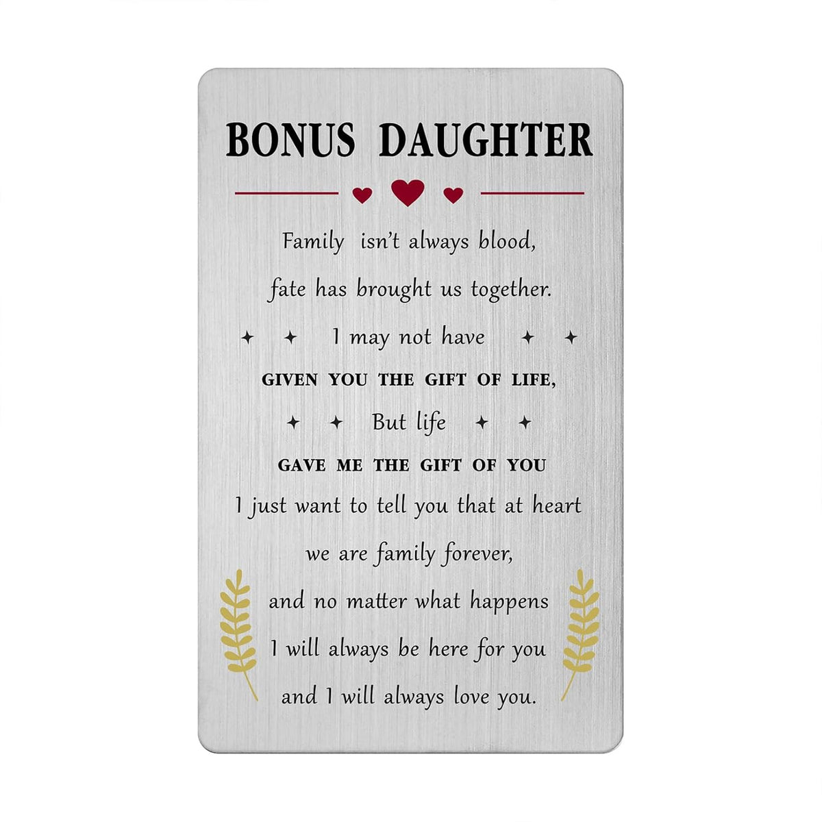 Valentines Day Card For Bonus Daughter Stepdaughter Unbiological Adopted Step Daughter Birthday Graduation Easter Gift