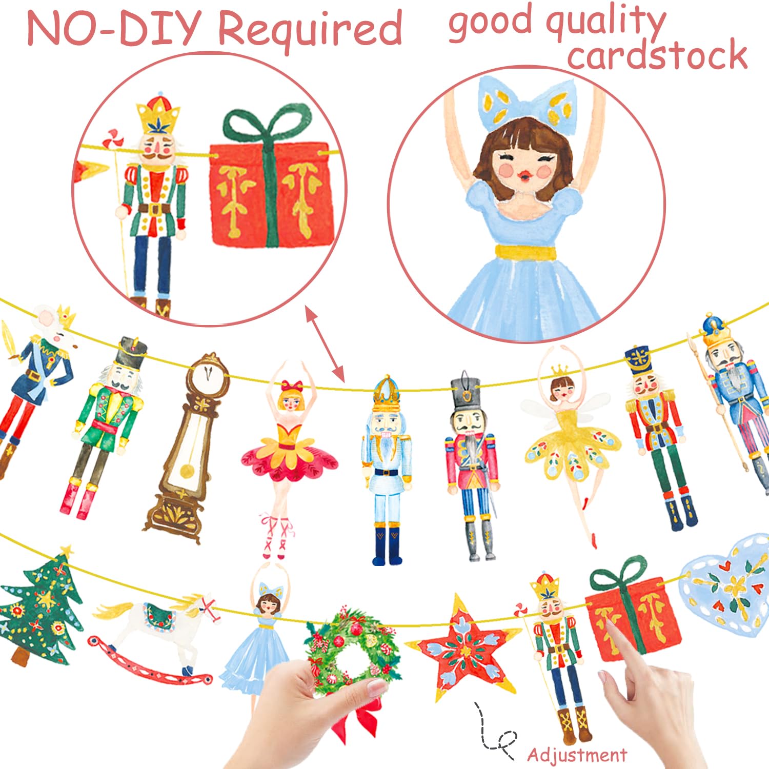 Nutcracker Party Banners 2Pcs Christmas Ballet Nutcracker Decorations Nutcracker Party Supplies Xmas Tree Cutout Banners For Nutcracker Soldier Party Hanging Sign Decor
