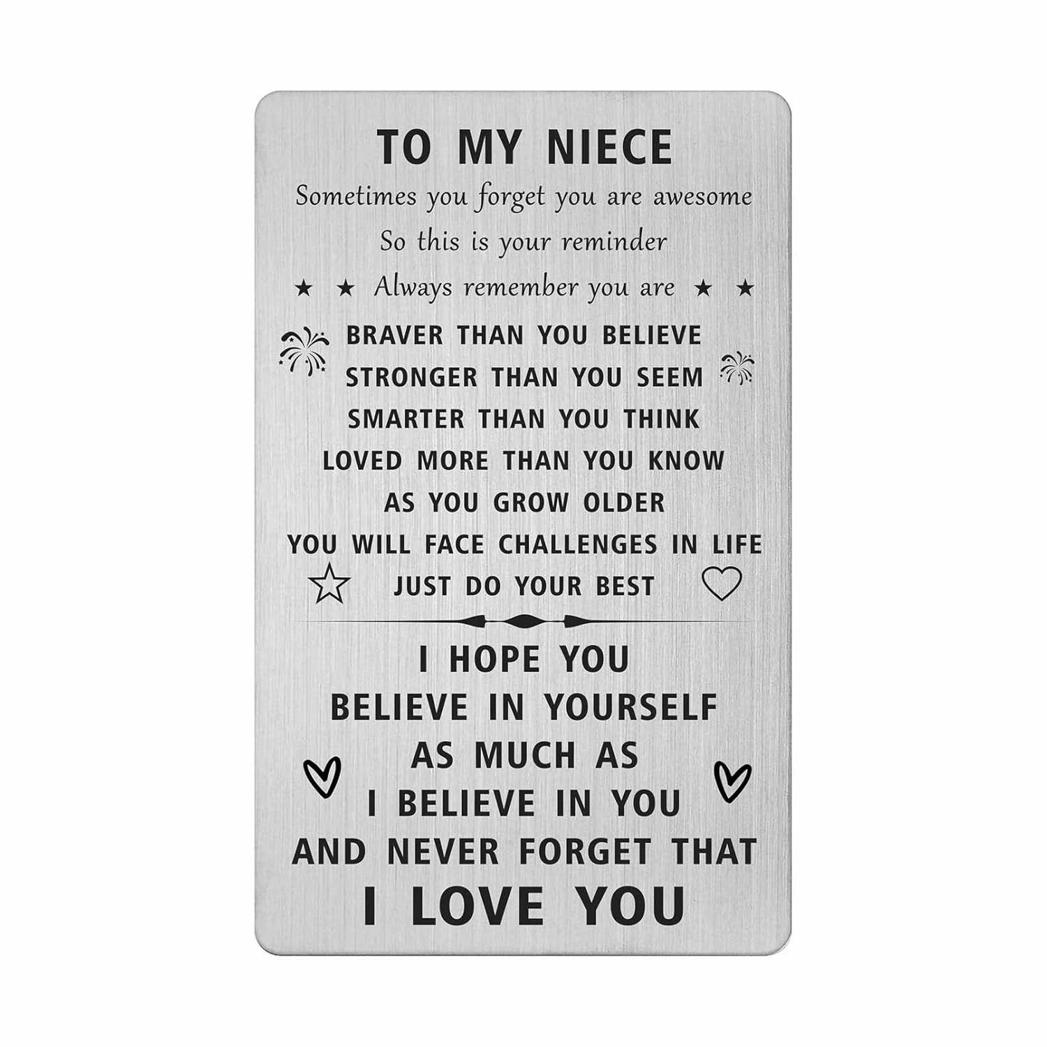 Niece Gifts From Auntie, Personalized I Love You My Favorite Niece Birthday Graduation Card From Our Aunt Uncle