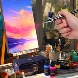 Airbrush Paint, 28 Colors Airbrush Paint Set (30 Ml/1 Oz), Opaque & Water-Based Acrylic Air Brush Paint Kit Includes Metallic And Neon Colors, Premium Airbrush Paints For Artists, Beginners,
