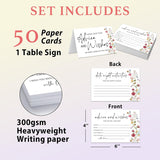 50 Packs Wedding Advice Cards Bridal Shower Game Cards Reception Guest Book For Bride Groom Newlywed Engagement Party Decoration -A04