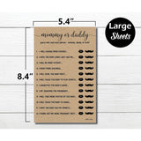 50 Mommy Or Daddy Who Said It Game Sheets Kraft Rustic (50-Sheets) Fun Baby Shower Game Activity