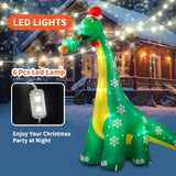 10Ft Christmas Inflatable Outdoor Decoration, Dinosaur Blow Up Inflatable Christmas Decorations Outside With Build-In Le