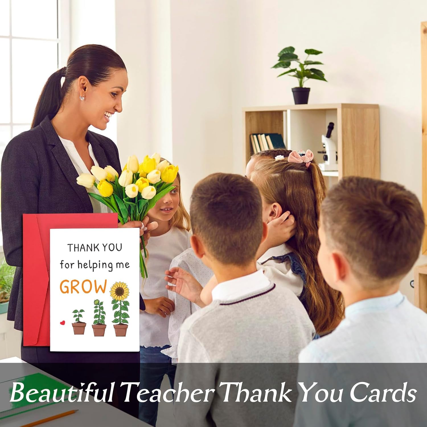 Teacher Appreciation Gifts Bulk, End Of Year Teachers Gift Cards, Thank You Teacher Card, Teachers Gifts Card, Teacherretirement Gift For Women, Thank You For Helping Me Grow Cards With Envelope
