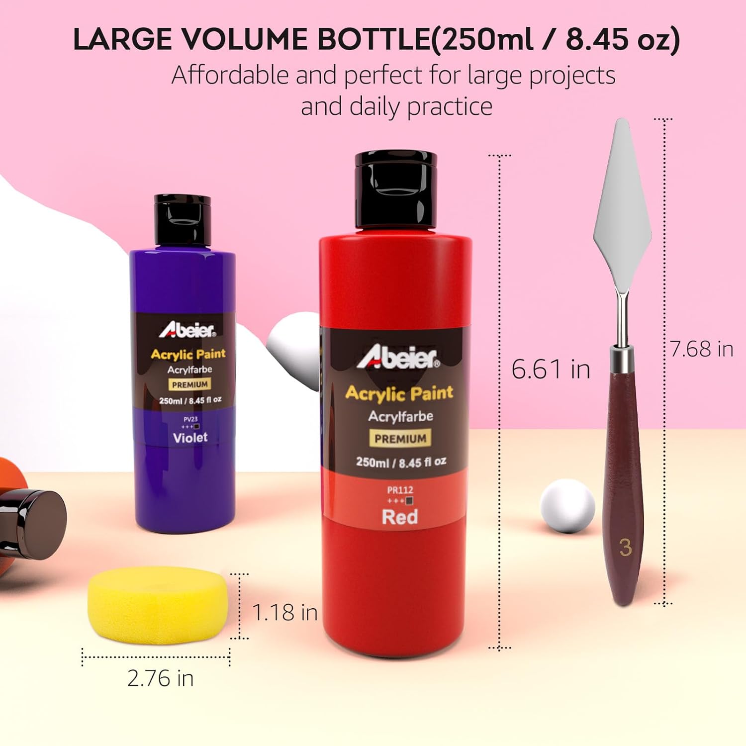Acrylic Paint, 20 Colors (250 Ml/8.45Oz) Acrylic Paint Bottle Set, Non-Toxic, Rich Pigments Bulk Painting Supplies For Canvas Crafts Wood Ceramic, Ideal For Artists, Beginners And Students