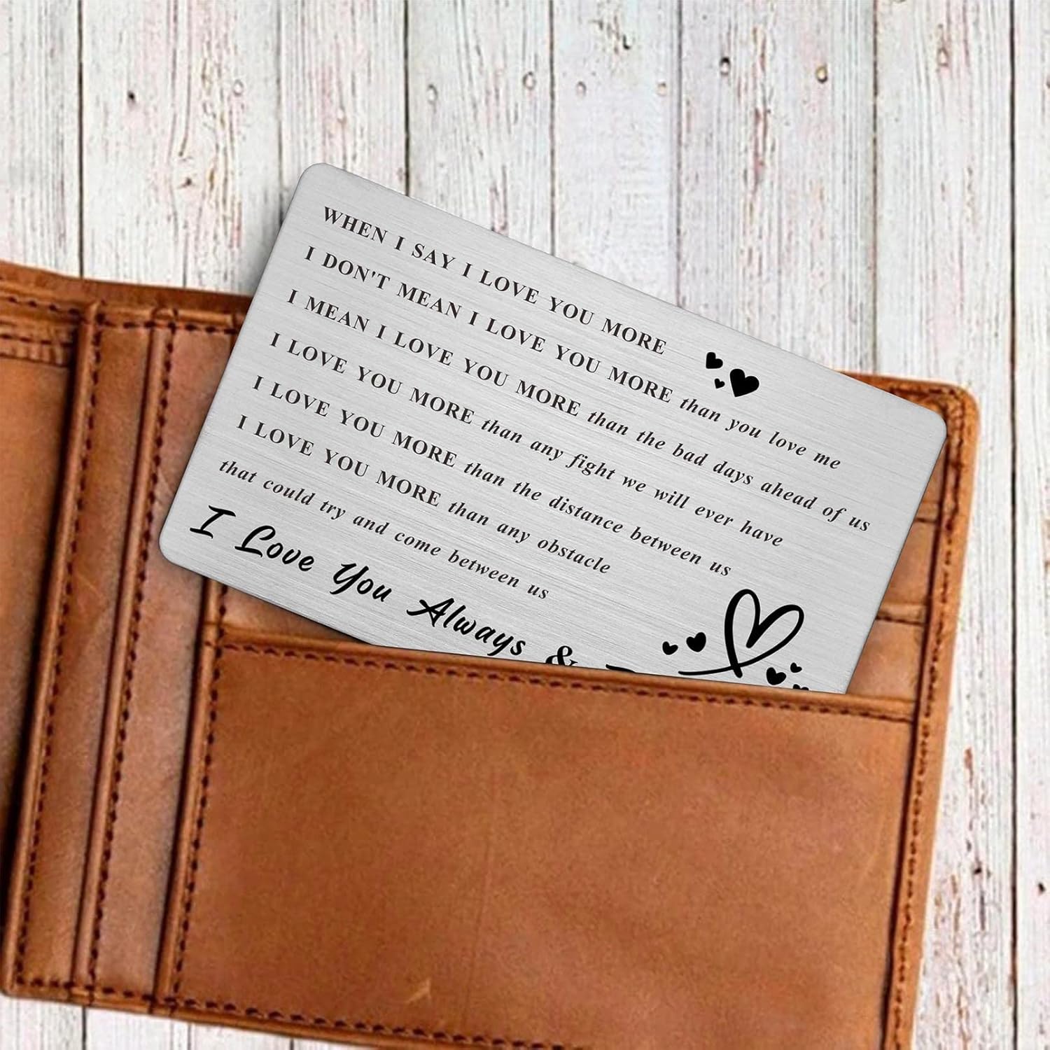 Husband Birthday Card Gifts - When I Say I Love You More - Husband Wife Anniversary Birthday Wallet Card Gifts For Men Him
