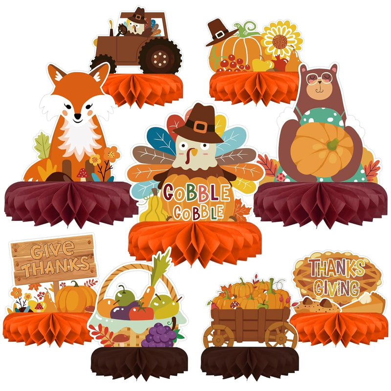 9Pcs Premium Fall & Thanksgiving Party Decorations Set - Autumn Honeyc