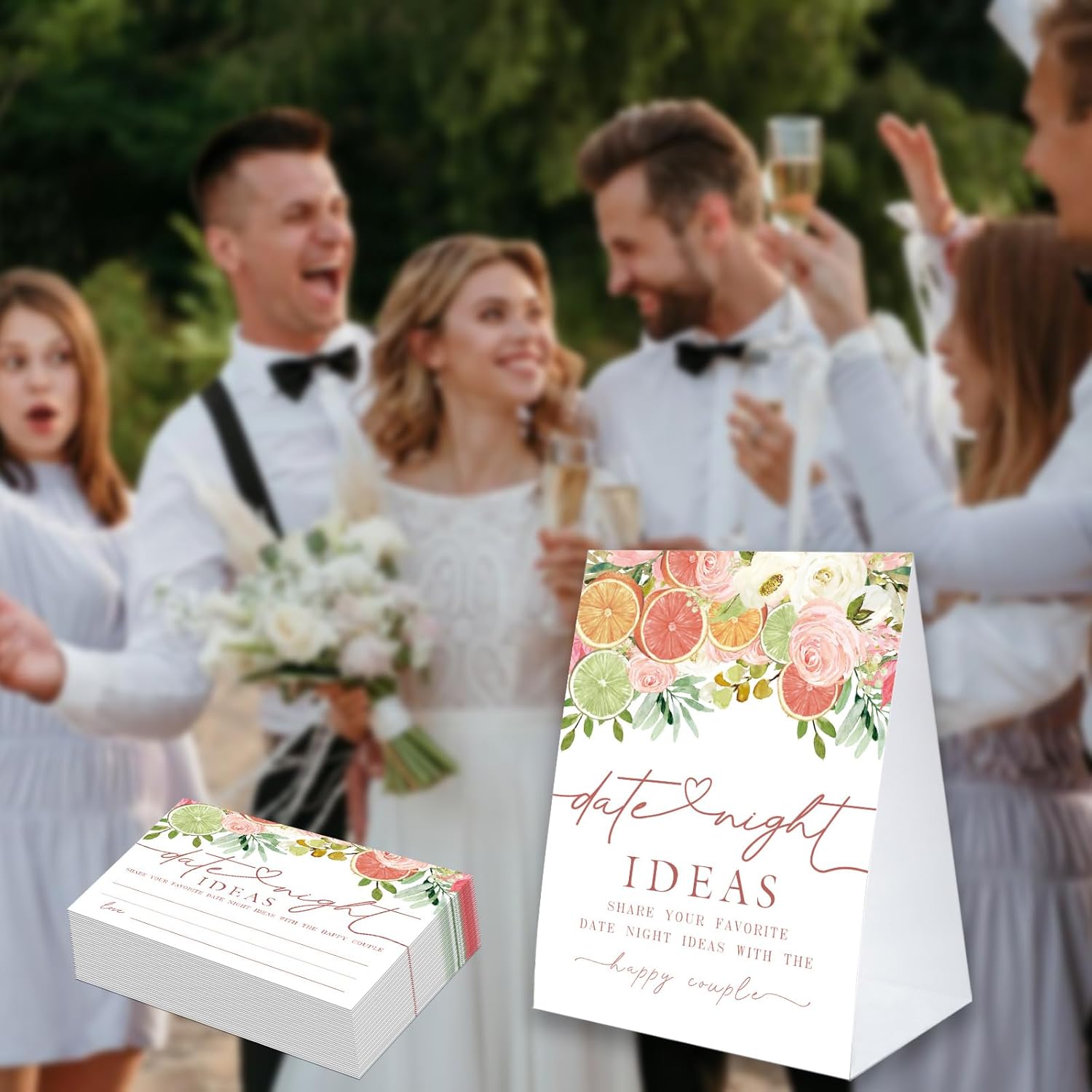 Date Night Game: 1 Sign & 50 Cards, Bridal Shower & Wedding Shower Game, Adults 18+