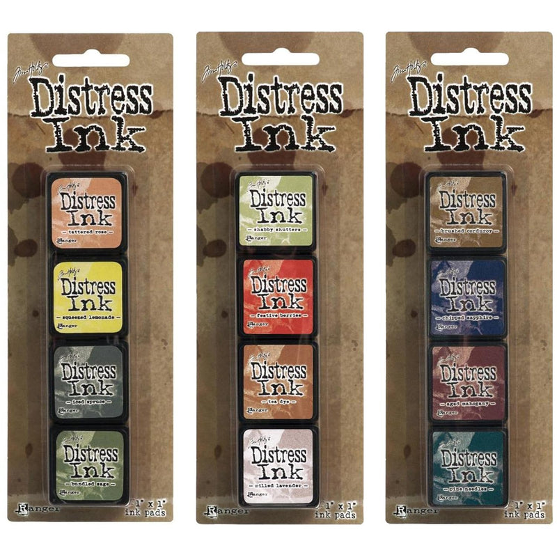 Tim Holtz Distress Mini Ink Pad Kits - #10, #11 And #12 Bundle