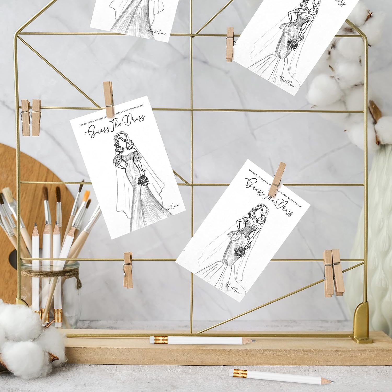 30 Sets Guess The Dress Bridal Shower Games For Guests Include Wedding Games Cards And Bridal Shower Pre Sharpened Pencils Fun Wedding Decorations Party Supplies