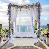 Artificial Lavender Flower Garland - 5.9Ft Fake Wisteria & Silk Flower Hanging Vines For Home, Wedding Arch, Garden, Party Wall Table Decor, All-Season Indoor/Outdoor Use (Purple)
