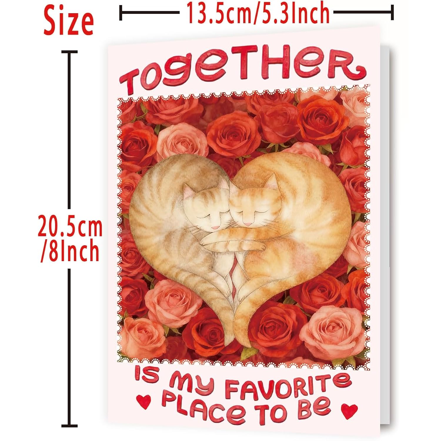 Cute Cat Valentine’S Day Card For Wife Husband Couple Boyfriend Girlfriend, Cat Valentines Decorations Gifts Ideas For Cat Lovers