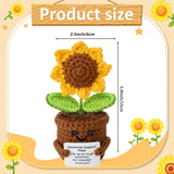 Sunflower Valentines Day Gifts For Her Him Crochet Sunflower Get Well Gifts For Women Emotional Support Plush Plant For Desk Decor