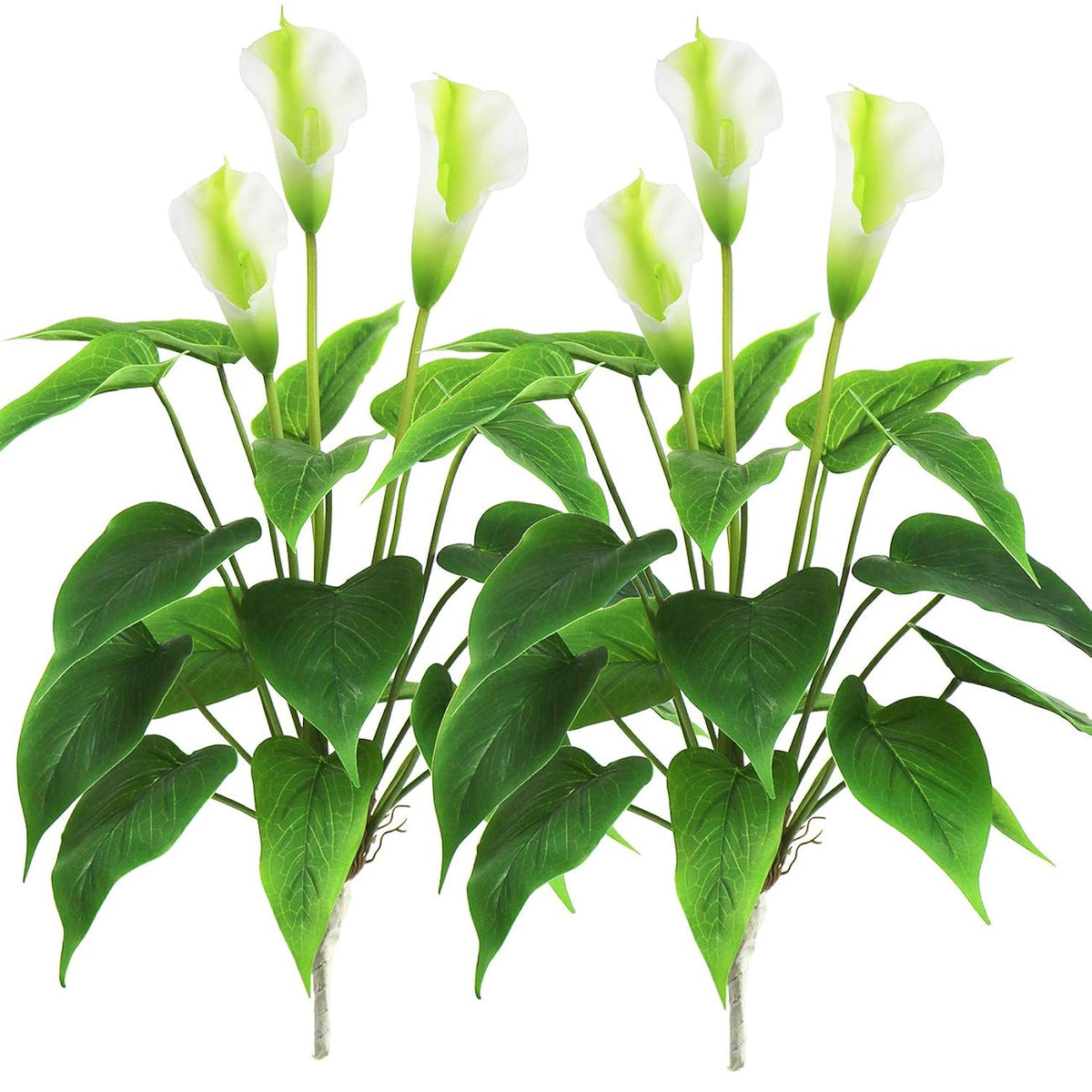 Artificial Flower 17 Inches Calla Lily Silk Plant Fake Bonsai Flowers Greenery Plants For Indoor Outdoor Home Office Bedroom Table Centerpieces Party Decoration 2 Pack (White, 2)