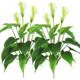 Artificial Flower 17 Inches Calla Lily Silk Plant Fake Bonsai Flowers Greenery Plants For Indoor Outdoor Home Office Bedroom Table Centerpieces Party Decoration 2 Pack (White, 2)