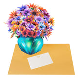 African Daisy Vase Pop Up 13 Inch Paper Flower Bouquet Greeting Card With Blank Note & Envelope, Ideal Gift For Celebrating Love, Holiday, Birthday, Anniversary, Mother'S Day, Housewarming, Wedding