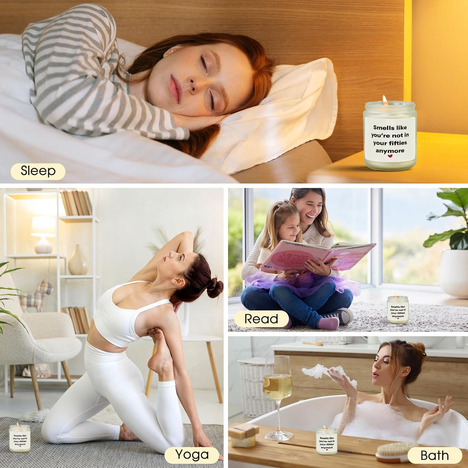 60Th Birthday Gifts For Women Men, 1966, 60Th Birthday Gifts For Mom, Dad, Her, Him, Wife, Sister, Friend, Christmas Scented Soy Wax Candle With Gift Box