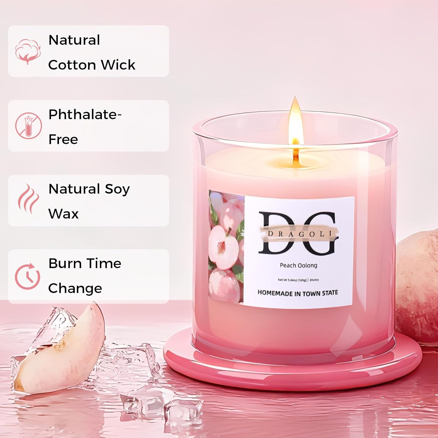 Dragoli Scented Candles - Natural Soy Wax, 30+ Hours Long-Lasting, 3 Fresh Scents, Clean Air Freshener & Relaxing Aromatherapy For Home
