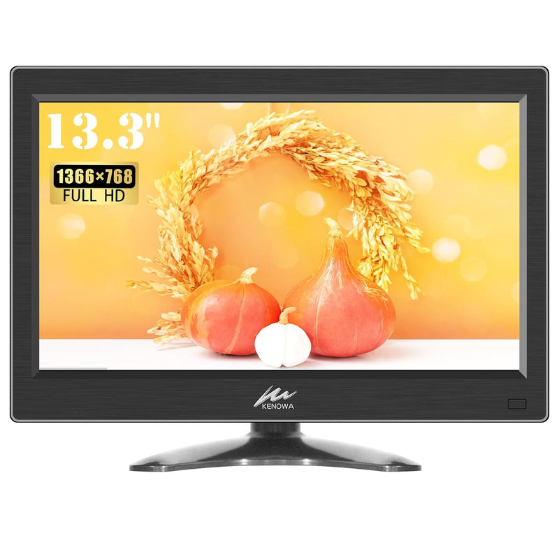 13.3 Inch Small Hdmi Monitor, Pc Monitor Hd 1366X768P Led Screen Hdmi/Vga/Bnc/