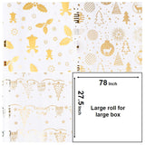 Christmas Wrapping Paper Rolls -3 Large Roll-27Inch*78 Inch Per Roll Colorful Foil White Gold Wrapping Paper(Christmas 3 White/Gold?002?)