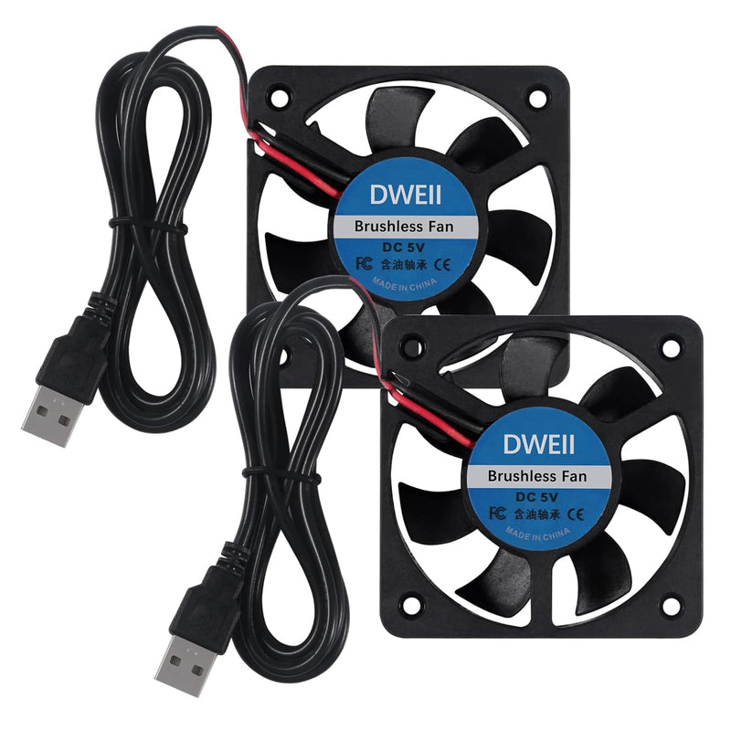 2-Pack 50Mm Fan 5V Usb Brushless Dc Cooling Fan, 5V Brushless Dc Cooling Fan F