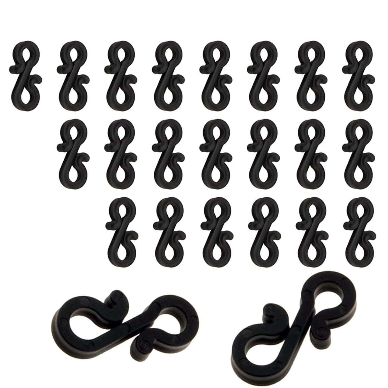 S-Shaped Christmas Light Clips, Black Plastic, 1.42 X 0.65 Inch, Pack Of 21