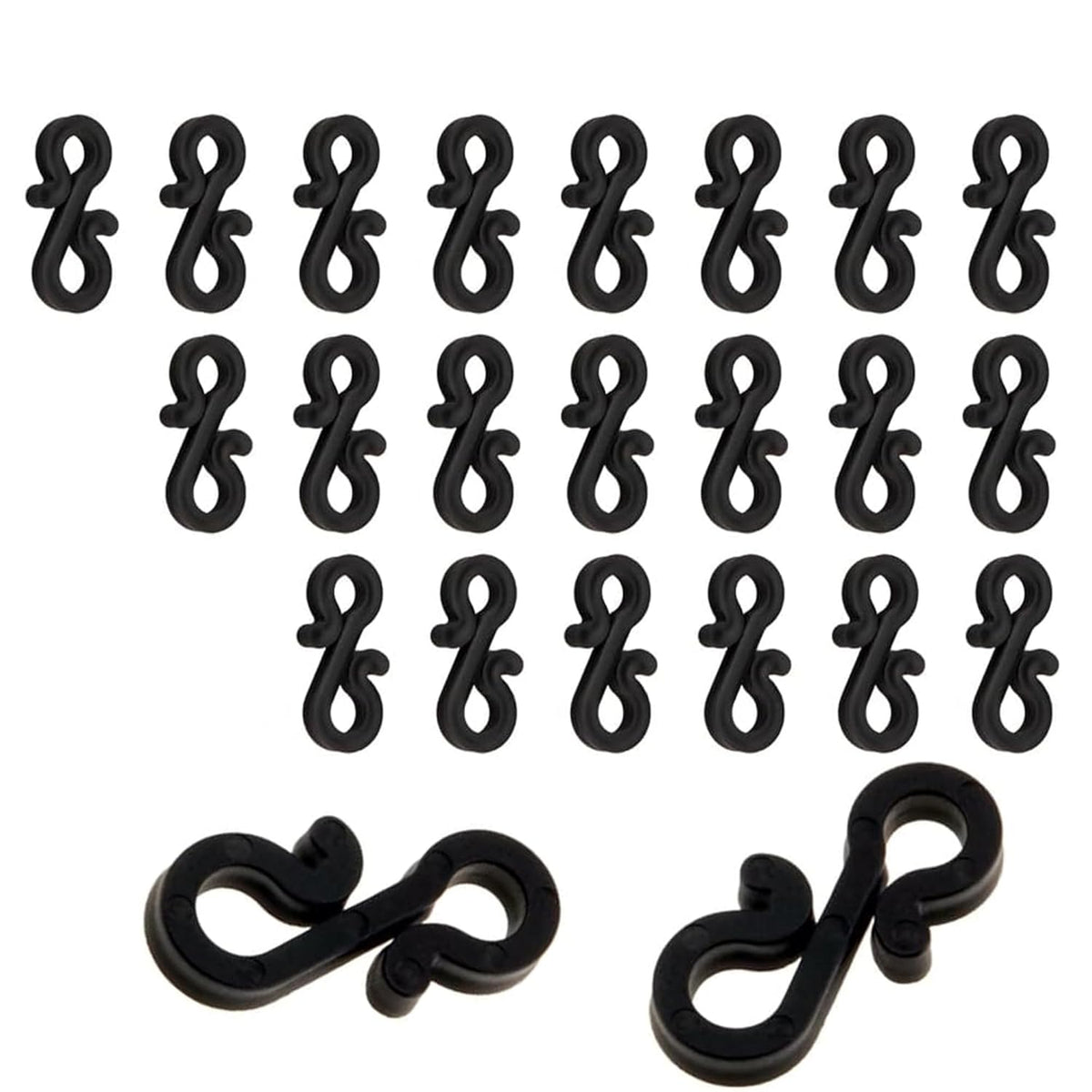 S-Shaped Christmas Light Clips, Black Plastic, 1.42 X 0.65 Inch, Pack Of 21