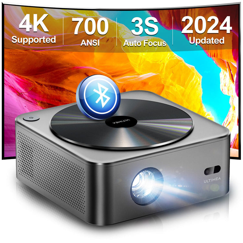 Apollo P40 4K Projector, 700 ANSI, HDR10, WiFi, Bluetooth, 6D Keystone, 1080P