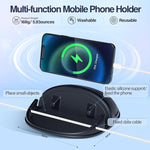 Car Phone Holder, Slip-Free Silicone Mat for Dashboards & Desks - Black