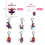24Pcs Valentines Day Gifts For Kids Valentines Day Cards With 24 Keychains Valentines Cards For Kids School Class Exchange Cards Activities Prizes Party Favor For Boys Girls