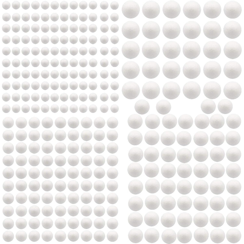 300 Pack Craft Foam Balls, 4 Sizes Including 1-2 Inches, Polystyrene S