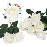 8Pcs White Roses Artificial Flowers Real Touch White Flowers, Realistic Long Stem Fake Roses Bouquet For Wedding Valentines Day Decorations, Home Table Floral Centerpieces, Bridal Arrangement