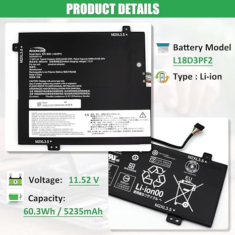 Lenovo L18M3PFA L18D3PF2 Laptop Battery Replacement for Yoga C740 15IML