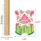 Big Dot of Happiness Sweet Watermelon - Picture Bingo Cards and Markers - Fruit Party Baby Shower Shaped Bingo Game - Set of 18