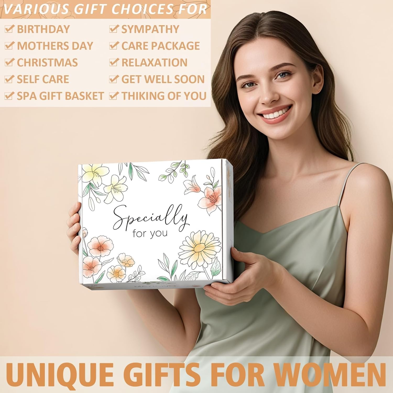 Self Care Get Well Soon Gifts Basket For Women, Birthday Gifts For Women Spa Care Package, Thinking Of You Inspirational Sympathy Gift Basket, Unique Valentine'S Day Gift For Her Wife Girlfriend Mom