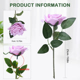 12 Pack Artificial Purple Flowers With Stems Fake Roses Silk Lilac Flower Bouquet For Valentine'S Day Home Table Centerpiece Wedding Bridal Decor Baby Shower Engagement Party Decorations