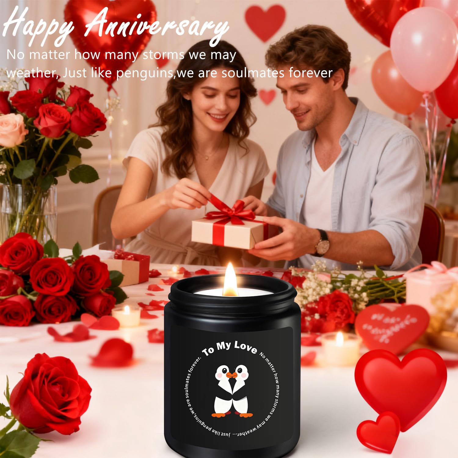 Valentines Day Gifts For Her Him Couple-Valentine'S Candle,Romantic Anniversary Wedding Birthday Valentines Gifts For Her,Women,Men,Him,Husband, Boyfriend,Her Valentines,Wife Girlfriend Valentine Gift