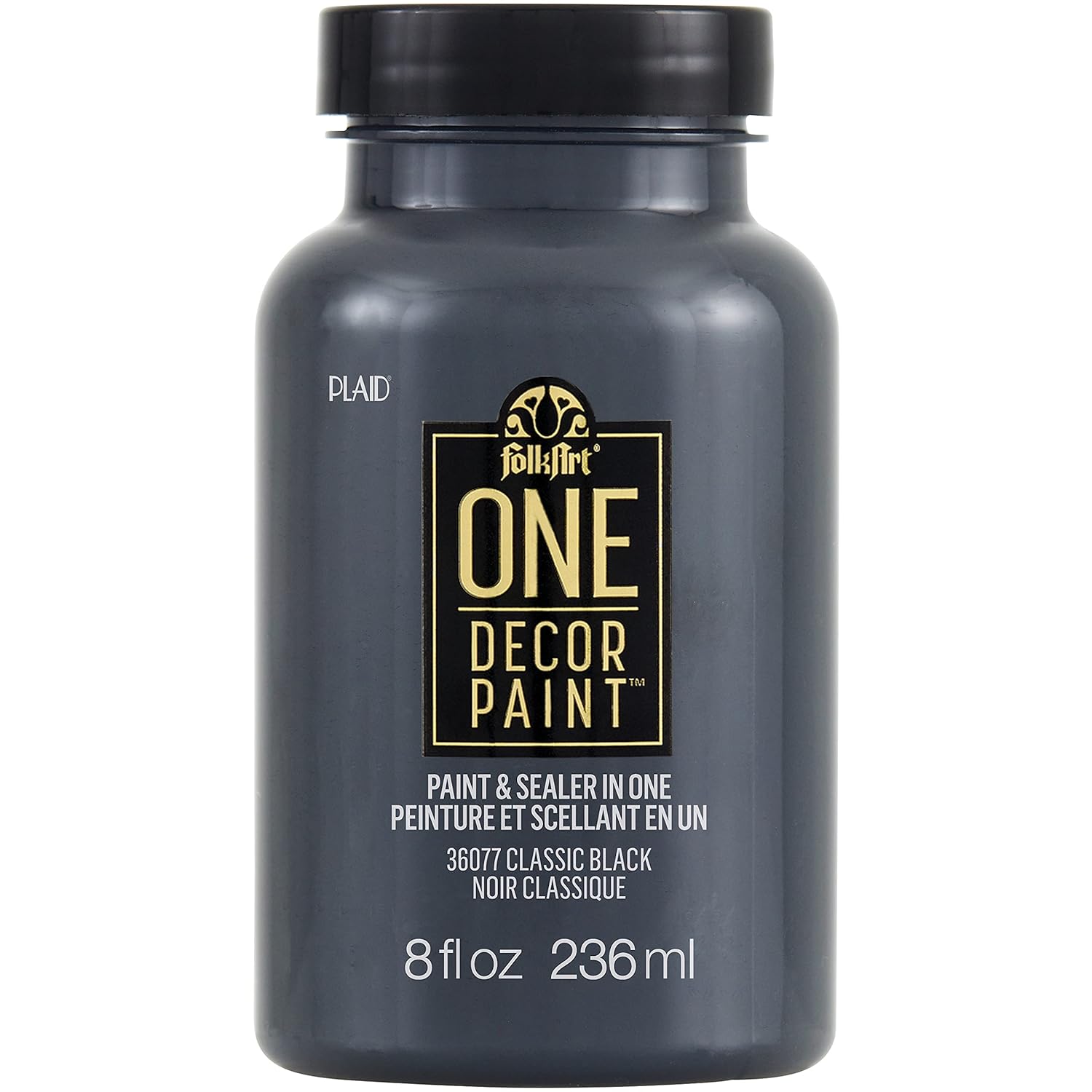 FolkArt 36077 One Décor Paint, 8 oz, Classic Black