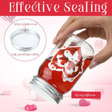 24 Set Valentine'S Day Candy Jars 8.5 Oz Plastic Cookie Jars With Lids Heart Stickers Diy Sugar Storage Containers For Valentine'S Party Gift
