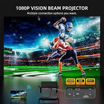 AY3 Mini Projector, 500 ANSI, WiFi/Bluetooth, 360° Stand, Auto Keystone, Black