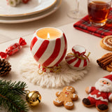 Christmas Scented Candle With Lid, Natural Candles For Home Scented, Premium Natural Candy Shaped Candles With Cotton Wick For Xmas Holiday Party Supplies (7.5 Oz)