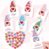 36 Valentines Day Cards - Gnomes Cards Heart Erasers With Valentine'S Day Exchange Card For Girls Boys School Classroom Greeting Gifts