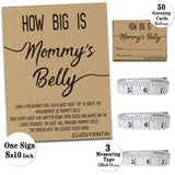 How Big Is Mommy'S Belly Rustic Baby Shower Gender Neutral Game Includes 8X10 Inch Kraft Standing Sign And 50 Guessing Cards, 3 Rolls 10 Feet Measuring Tape