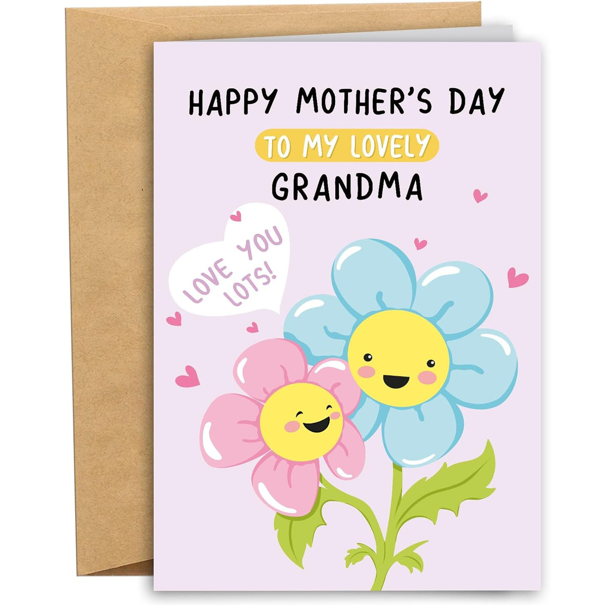 Cute Mother'S Day Card For Grandma Nana, Funny Mothers Day Card From Granddaughter Grandson, Happy Mother'S Day To My Lovely Grandma Card