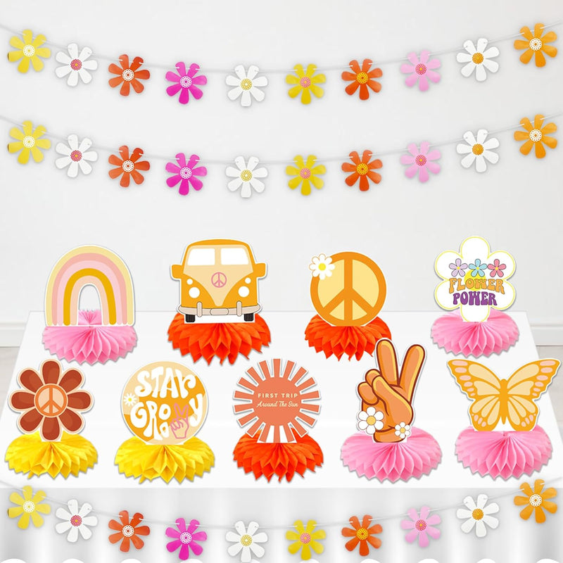 11 Pcs Daisy Groovy Birthday Party Decorations Hippie Retro Boho Honey