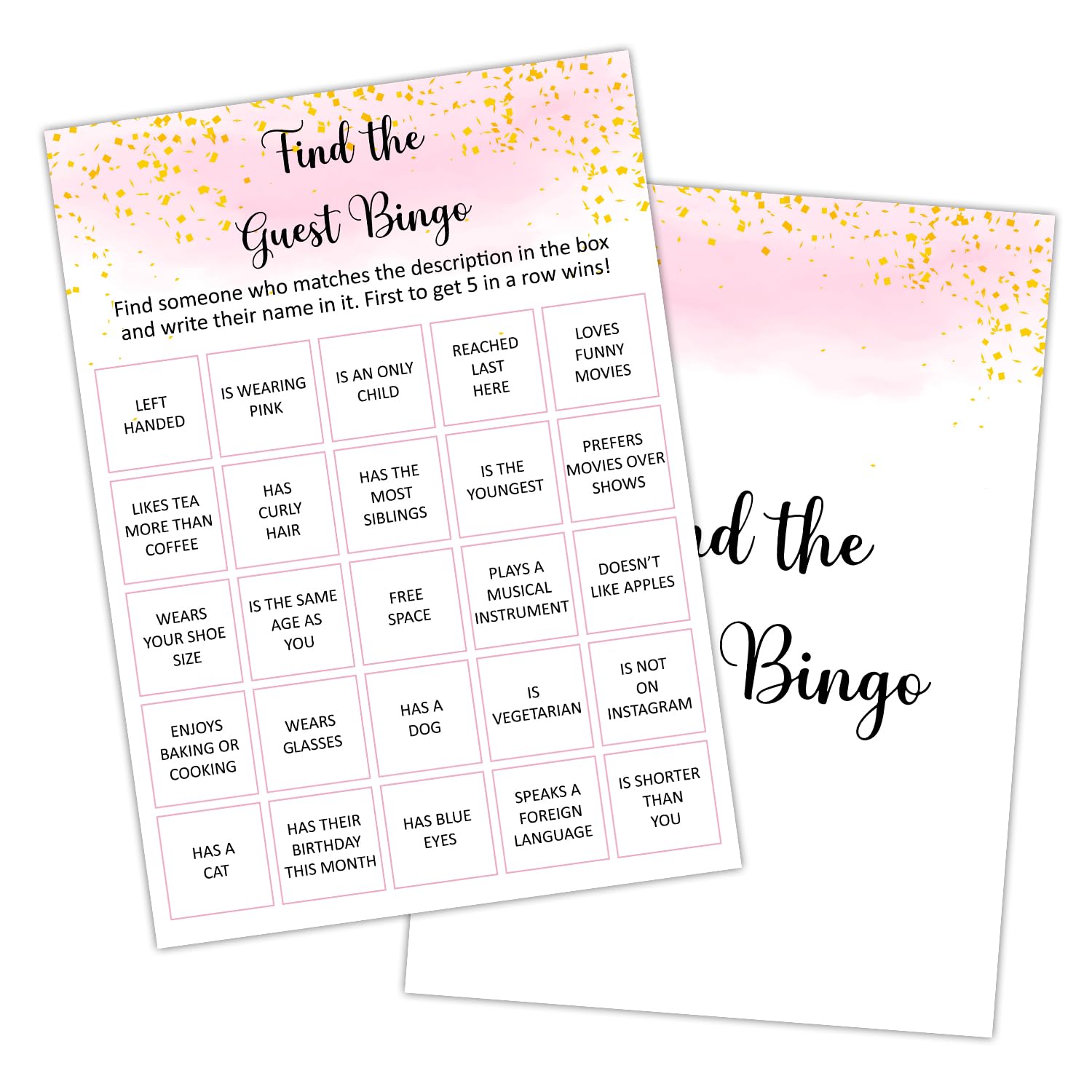 Find The Guest Bingo - Adult Birthday Party Decoration Party For Adult Friend, Birthday Party Activities Favor Supplies For Her Teenager, 20 Birthday Card Set -04