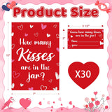 30 Players Valentines Game For Family Office Large Groups Party Adults, Valentine'S Day Guess How Many Kisses Are In The Jar Games Classroom Activities With Guess Cards (Kiss)