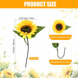20 Pieces Artificial Sunflowers Arrangement With Realistic Artificial Fall Flowers Flexible Stems, Decorative Silk Girasoles For Table Centerpieces And Home Arrangements Wreath Diy Art Crafts Decor