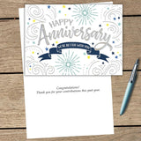 25 Employee Anniversary Cards - Confetti And Stars Design With Silver Holographic Foil Embossing - 26 White Envelopes - Fsc Mix